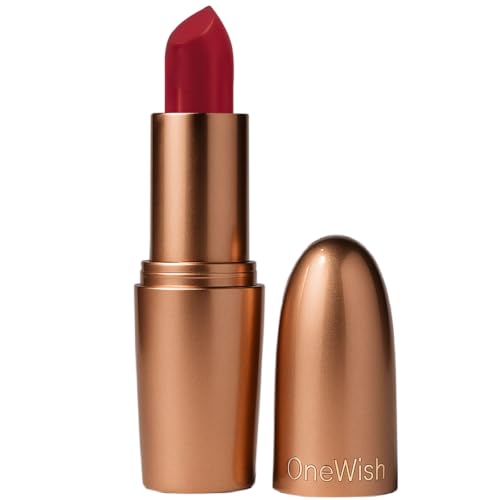 Image of One Wish Creamy Matte Lipstick Long Lasting for Women - Too Red to Handle Shade 18 | Full Coverage | Creamy Formula | No Flaky Lips | No Dryness| High-Pigment | SPF | Vitamin E, Almond Oil & Shea Butter for Moisturising Lip | 8 Hrs Lasting | Smooth Finish | 3.8 gm
