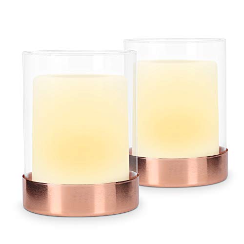 Navaris 2X Vela Solar de Exterior - Faroles LED Decorativos de jardín terraza Piscina - Adornos de luz para Exteriores - Velas solares led con Sensor