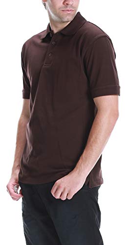 Men's Polo Shirt - Short Sleeve Regular Fit Classic Pique Solid Casual 3 Button Collared Top4