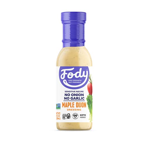 Fody Foods Vegan Maple Dijon Salad Dressing Pack | Low Fodmap Certified | Gut Friendly No Onion No Garlic | Ibs Friendly Kitchen Staple | Gluten Free Lactose Free Non Gmo | 4 Bottles, 8 Ounce #TOP10
