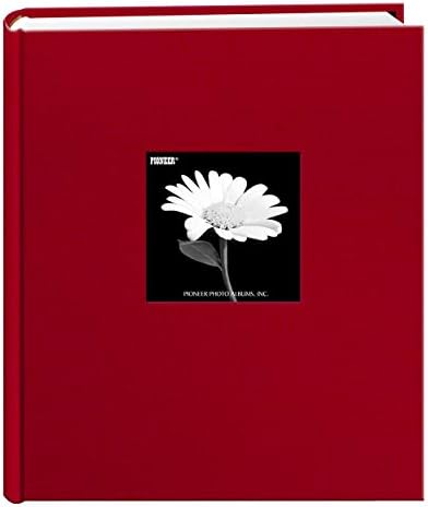 Fabric Frame Cover Photo Album 200 Pockets Hold 5x7 Photos, Apple Red