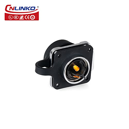 CNLINKO LP-20 Industrial Waterproof Connector IP68 Circular Connector Quick Plugging Aviation Connector Anti-Interference Shell Fast Release Connector M20 2-12 Pin Flange Socket (3 Pin) - Image 2