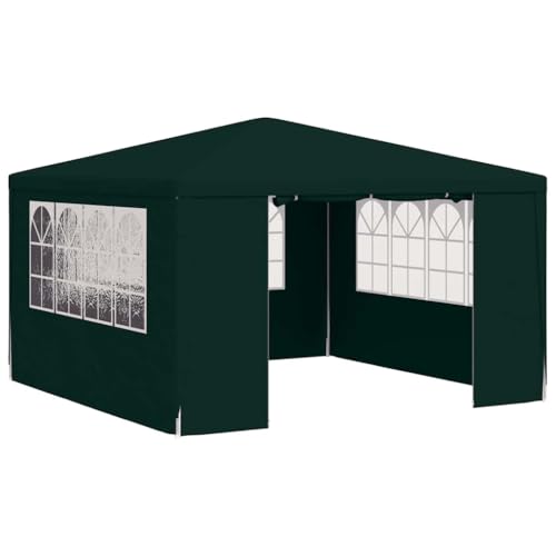 vidaXL Profi Partyzelt mit Seitenwänden UV-beständig Wasserbeständig Pavillon Festzelt Gartenpavillon Gartenzelt Garten Bierzelt 4x4m Grün 90g/m²