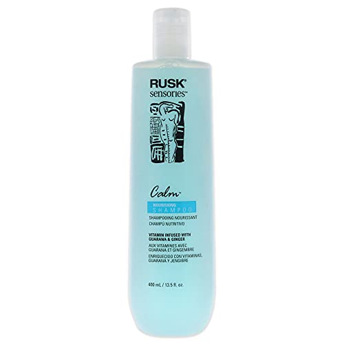 RUSK Sensories Calm Guarana and Ginger Nourishing Shampoo, 13.5 oz. A Nourishing Shampoo Formulated With Guarana and Ginger Extract To Add Shine and Maintain Moisture, 1 Ct.