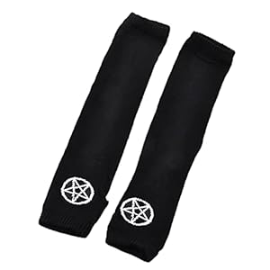 Qirun Carnaval Cross Handhandschoenen Stretchy Lange Vingerloze Mouwen Arm Warmer Mouw Gebreide Armmouwen Halloween…