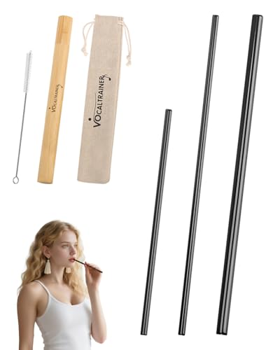 Straw Tool for Singing Vocal Training Set - Stainless Steel Vocal Trainer for Voice Exercises 3 Sizes to Improve Train & Heal Your Voice | Portable & Durable Design