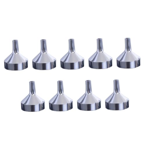 Veemoon 9 piezas Embudo de Metal Portátil para Trasvase de Líquidos Multiusos Relleno Seguro de Perfumes y Aceites Esenciales Mini Embudos Reutilizables Resistentes