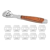 Lederschaber Edelstahl Scharfer Schaber mit Bequemem Holzgriff für Lederhandwerk DIY Lederherstellung Lederverdünnung