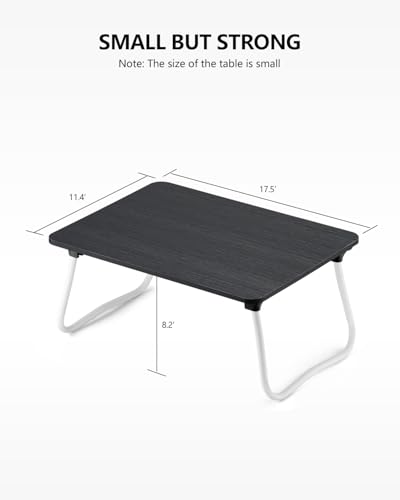 Image of ZEAPTAC Laptop Bed Desk, Foldable Lap Desk, Portable Laptop Stand, Lightweight & Mini Table for Breakfast /Picnic /Drawing /Couch /Floor - Black