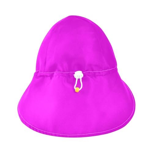KLL Toddler Boy Girl Beach Hats Boys Beach Bucket Hats Girls UPF 50 Wide Brim Traveling Swim Hat Magenta Fuchsia Solid Color Pure Plain3