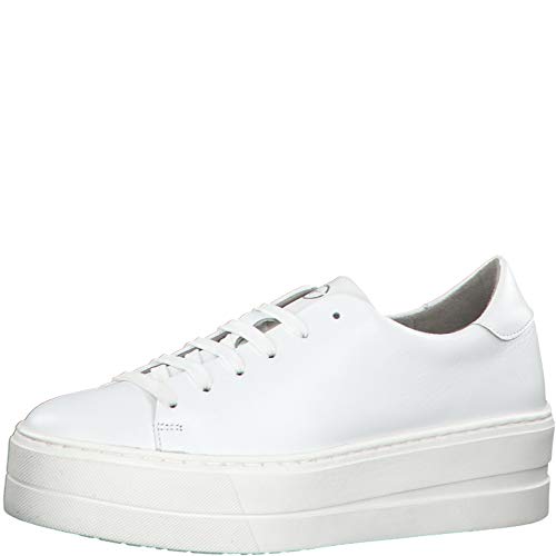 Tamaris Damen Schnürhalbschuhe 23750-24, Frauen sportlicher Schnürer, schnürer freizeitschuh Plateau-Sohle,WHT/LT.NEON,40 EU / 6.5 UK