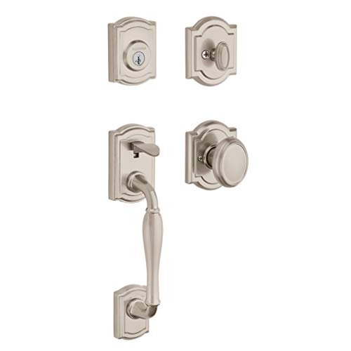 Baldwin Wesley, Front Entry Handleset with Interior Knob, Featuring SmartKey Deadbolt Re-Key Technology and Microban Protection, in Satin Nickel #1