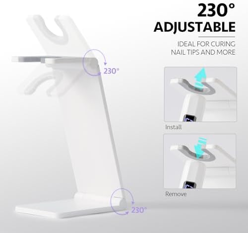 GAOY Cordless Nail Lamp with Stand, Handheld UV Light with LCD Display for Gel Nails, Rechargeable USB Nail Dryer for Fast Curing