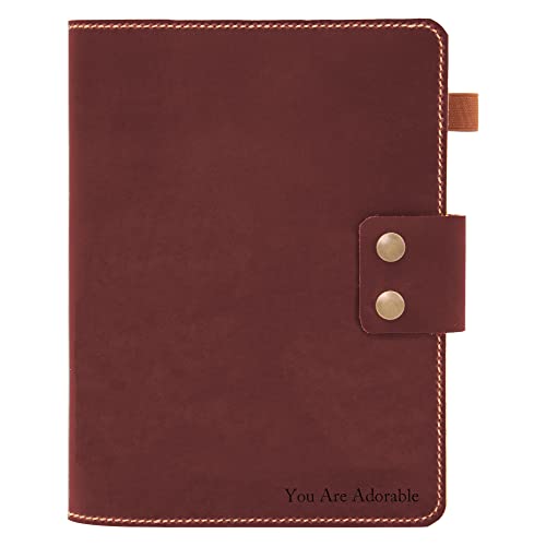 Turbosnail Personalized Genuine Distressed Leather Composition Notebook Cover, 10In× 8In Size; Gift For Men & Women's, Vintage Rustic Leather Cover Portfolio For Composition, Customized Gift #TOP6