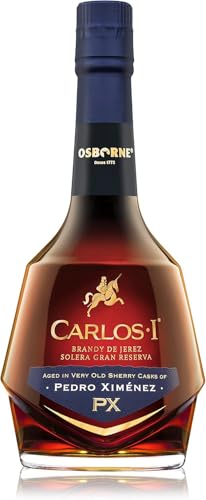 Carlos I Brandy de Jerez Pedro Ximénez – Solera Gran Reserva aus Spanien in hochwertiger Geschenkpackung gereift in 100-jährigen Solera-Fässern von PX Viejo mit 40,3% vol. (1 x 0,7l)