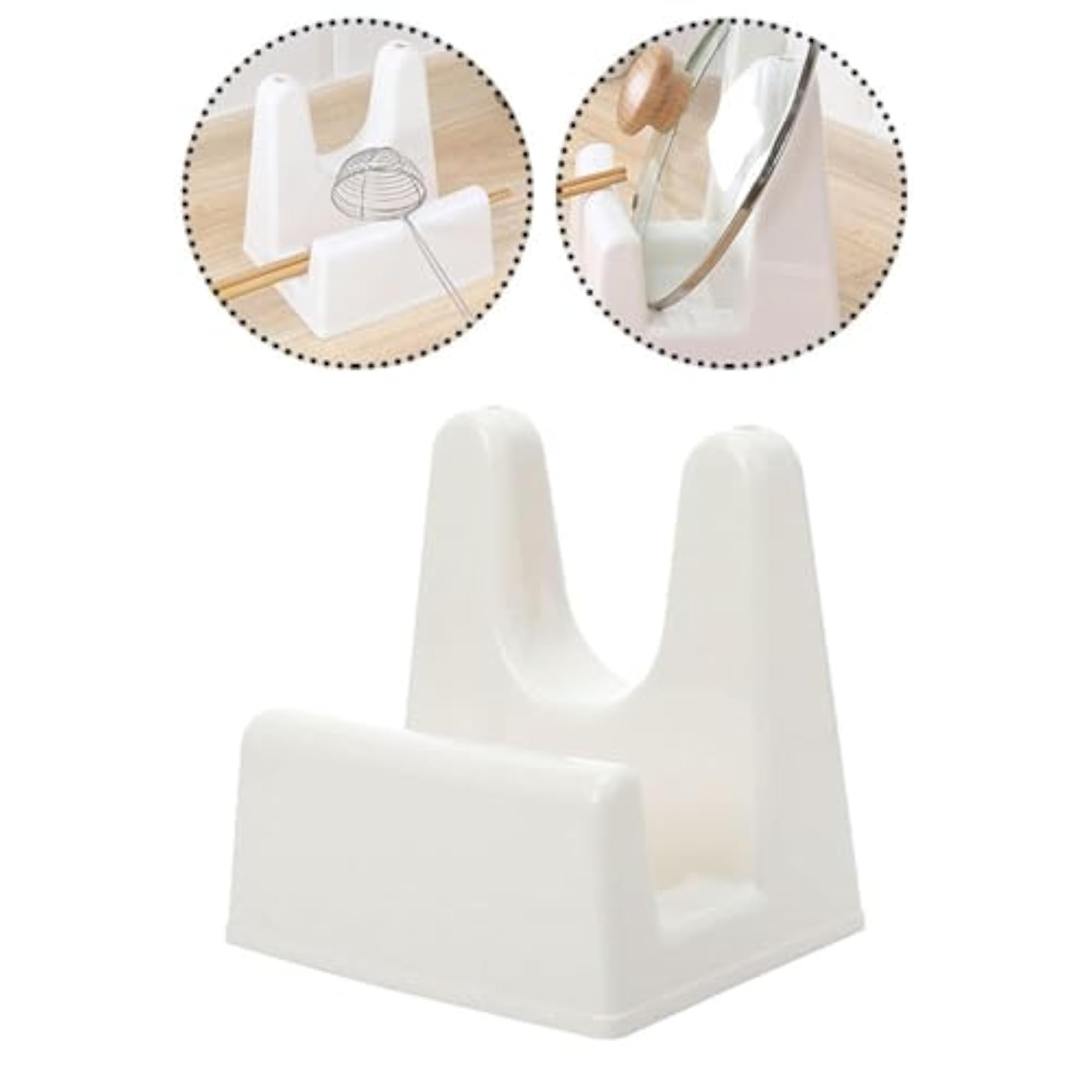 Pot Lid Holder Cutting Board Rack Spoon Rest, White