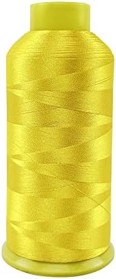 Wennuo Yellow Embroidery Machine Thread Polyester Large Thread Spool Kit 5500 Yard (5000M) for Sewing and Embroidery Machine,108D/2 (Yellow)