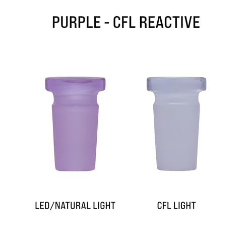 Image of Terporium Borosilicate Glass Reduction Adapter (Single) | Laboratory Glassware Connector | 14mm Male to 10mm Female Scientific Glass Adapter Lab Glassware | Lime Purple
