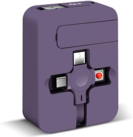 2022 Sweet Coloration Three in One Charging Cable Roll,【New】3 in 1 Charging Cable Retractable, for IP/Kind-C/Micro-USB Suitable Cell Telephones Tablets Android Samsung (Purple)