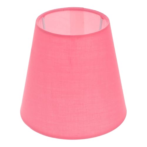 Image of Baluue Pink Fabric Lamp Shade 5.5 Inch Soft Light Diffuser Lightweight Lampshade for Hanging Ceiling Floor and Desk Lamps