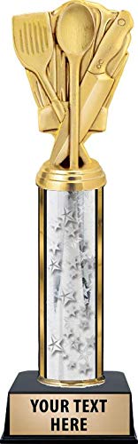 Crown Awards Chef Hat Trophies, Personalized Silver Cooking Trophy, Great Chili Cook Off Trophies Prime