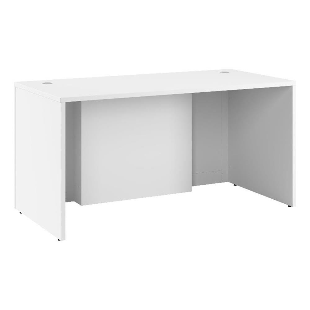 Bush Business Furniture Hampton Heights 60W x 30D Executive Desk in White | Computer Table for Personal Home Office Workspace