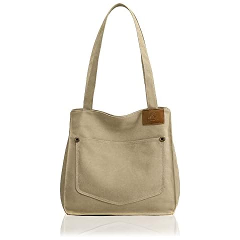 Women Canvas Shoulder Bag Medium School Bag Duarable Tote Handbags Cover