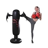 Saco de boxeo inflable de 1,6 m para niños y adultos, saco de arena de pie, fitness, PVC, grueso, entrenamiento, saco de kickboxing, bolsa de kickboxing para adultos, para chupete de boxeo