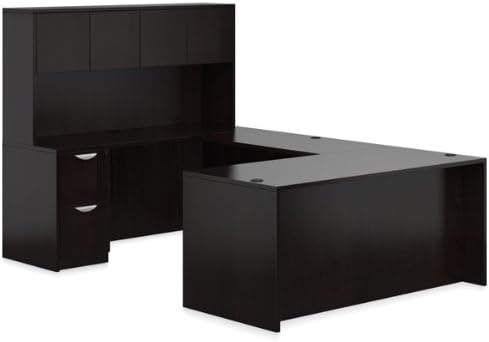 Offices to Go SL7136DS U Shaped Desk with Hutch American Dark Cherry
