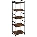 Étagère à 5 Niveaux Étagère de Rangement en Bois Support de Plante pour Bureau à Domicile 45x35x150cm (Noir Industriel)