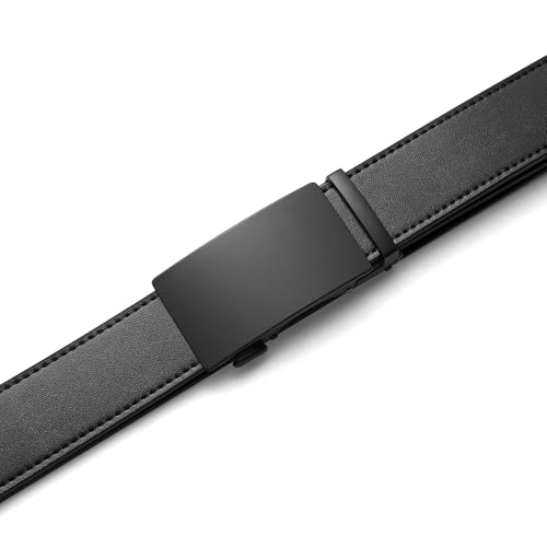 Image of Founders & C Men's Ratchet Belt 1 3 /8 inch,Leather Dress Belt Adjustable with Click Sliding Buckle Trim to Exact Fit