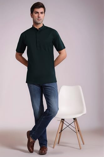 Image of SKAVIJ Men's Cotton Tunic Casual Short Kurta Top Regular Fit