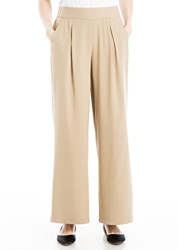 Max Studio Women's Wide Leg Pleated Front Trouser