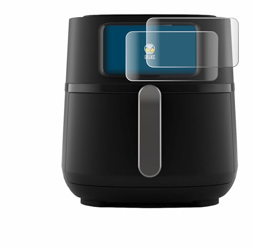 BROTECT 2 Stück Full-Cover Schutzfolie für Philips Airfryer 5000 Series XXL 7,2L Full-Screen Displayschutz-Folie [3D Curved, Kristall-Klar]
