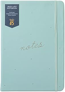 Busy B Busy Life Notebook - A5 Blue Faux Leather Notebook with Stickers and Monthly Planner
