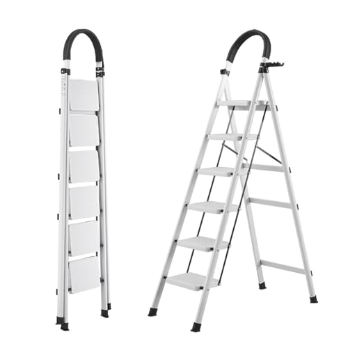 Recopilación de Walmart Escaleras los más recomendados. 49 OfleGold Escalera de 6 peldaños,Práctica Escalera Doméstica en, Escaleras de Tijera con Portaherramientas, diseño de Seguro de Seguridad Escalera de Tijera Tipo para Hogar,...