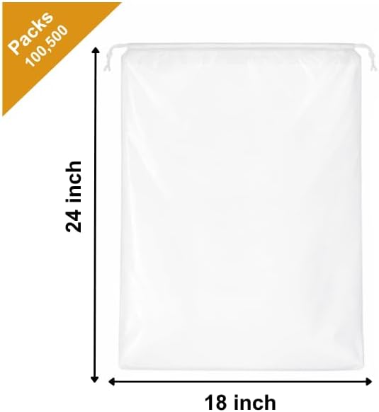 InfinitePack Large Transparent Shoe Bags for Travel, Portable Shoe Bags, Shoes Pouch Storage Organizer with Drawstring for Men & Women aClear Window Shoes Pouch with Rope image 3