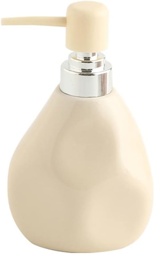 Soap Dispenser Soap Dispenser, Ceramic Lotion Dispenser, Irregular Shape Pump Bottle with Non-Slip Base for Kitchen Bathroom 350ml/11.8oz Reusable