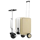 【Transforma tu experiencia de viaje】Revoluciona tus viajes con nuestra maleta scooter. Este equipaje inteligente es el compañero de viaje perfecto, ya que mejora tu experiencia y comodidad. Con cerraduras seguras aprobadas por la TSA, puedes viajar con confianza por la aduana con tu equipaje de mano de aluminio.
