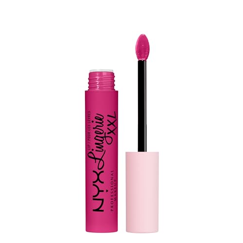 NYX Professional Makeup Rouge à Lèvres Liquide Mat Lip Lingerie XXL, Longue Tenue, Formule Vegan, Sans transfert, Teinte : Pink Hit (19)