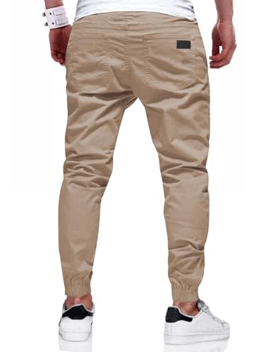 Image of JMIERR Mens Cotton Stretch Joggers Casual Twill Athletic Track Pants