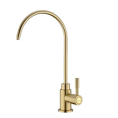 Fonveth Drinking Water Faucet, Upgrade Brushed Gold Single Handle Solid Brass Kitchen Bar Sink Drinking Water Faucet, Water Filtration Faucet