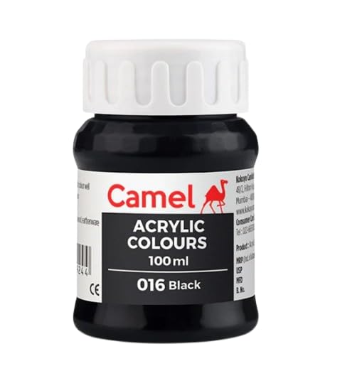Image of Acrylic Colour 100ML - Versatile, Permanent, and Skin-Friendly Paint for Multiple Surfaces | (Black 016)