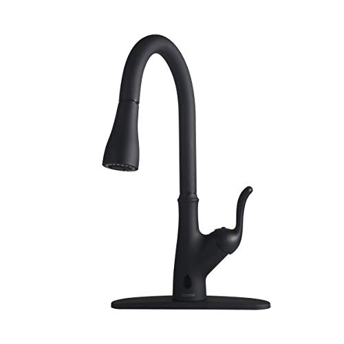 Robinet de cuisine extractible noir mat automatique avec jet puissant