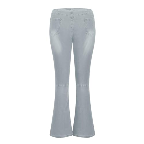 Skinny Pull On Flare Jeans for Women High Rise Elastic Bootcut Jeans Plus Size Stretch Bell Bottom Denim Pants4