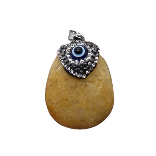 Pendentif en pierre naturelle de jade jaune pour personnaliser un sautoir
