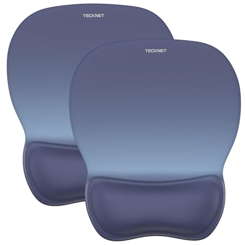 TECKNET 2 Pack Gel Mouse Pad with Wrist Rest, Ergonomic Office Mousepad with Wrist Support...