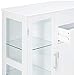 Kings Brand Furniture Kitchen Storage Cabinet Buffet with Glass Doors, White,