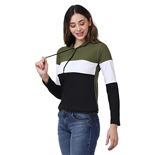 Image of Yes'No Women's Full Sleeve Cotton Hooded T-Shirt