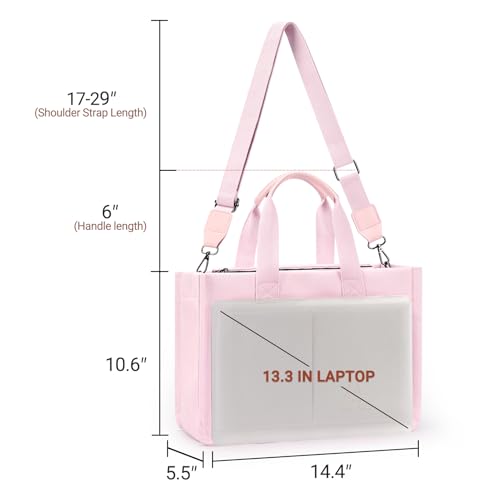 ZORFIN Canvas Tote Bag for Women with Zipper and Pockets Crossbody Work Laptop Book Bag for Travel College Gift3